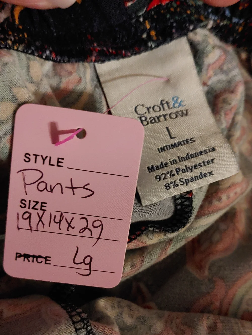 NWOT Croft & Barrow Large Gorgeous Paisley Print Long Sleeve Pajama Set